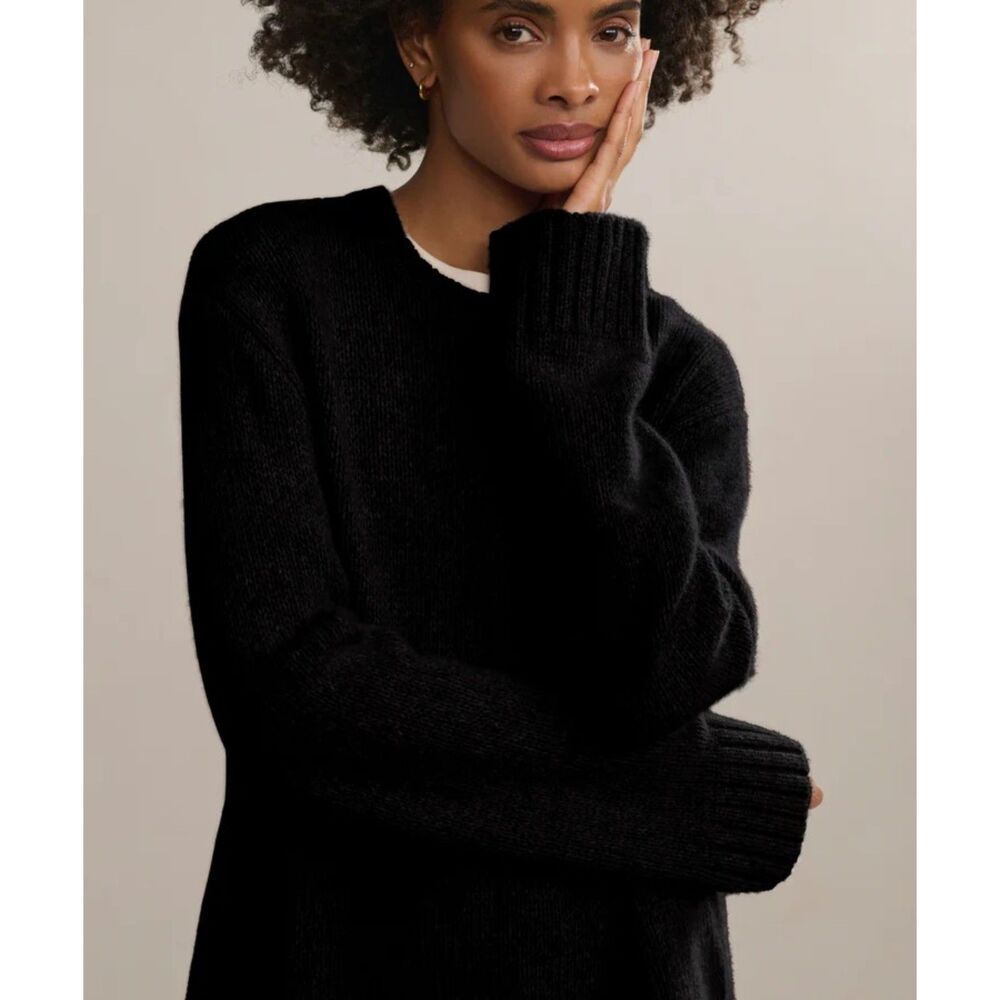 NEW Jenni Kayne 100% Cashmere Amelia Crew Neck Oversized Sweater in Black Sz XXS - Picture 5 of 16